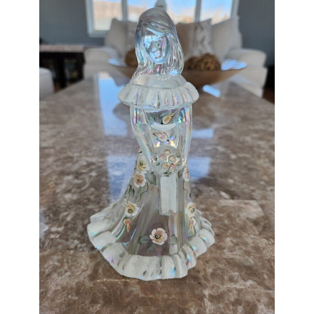 Fenton Iridescent Glass Bridesmaid, Hand Painted And Signed